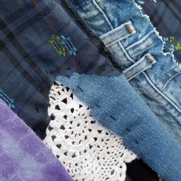 Boho Flannel Shirt Dress Upcycled - Picture 3 of 4